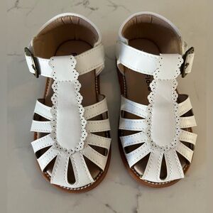 Felix & Flora Toddler Girl White Scalloped Sandals - Size 8